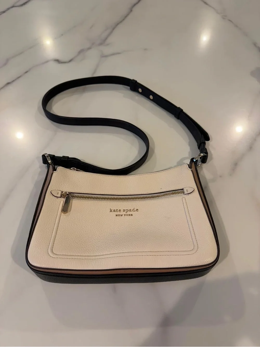 kate spade new york hudson medium colorblock pebbled leather crossbody bag
